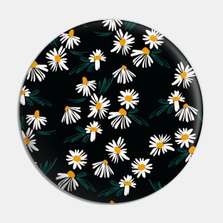 White Daisy Floral Pattern Pin