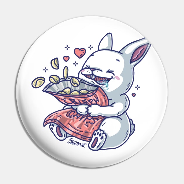 Cute bunny rabbit loving crispy potato chips Pin by SPIRIMAL