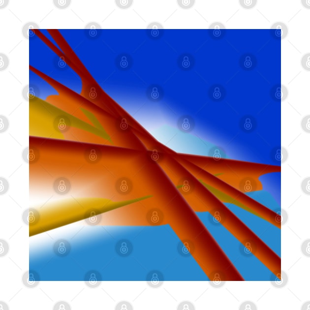 Blue brown spikes abstract art design by Artistic_st