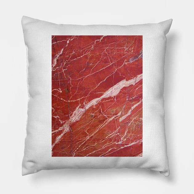 Red marble stone Pillow by mikath