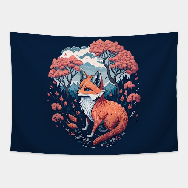 Kitsune Fox Tapestry by mysticpotlot