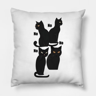 Black Cats Says No Pillow