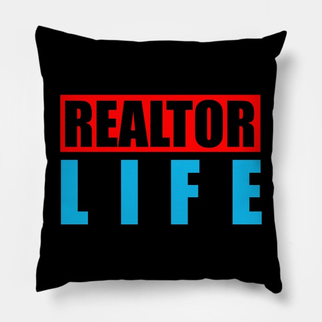 Realtor Life Fathers Day Gift Funny Retro Vintage Pillow by zyononzy