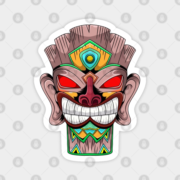 Tiki Mask Long Neck Magnet by Mako Design 