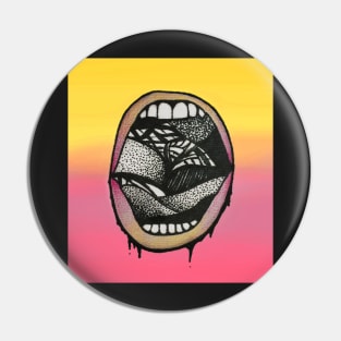 Mouthful- Pink and Yellow Pin