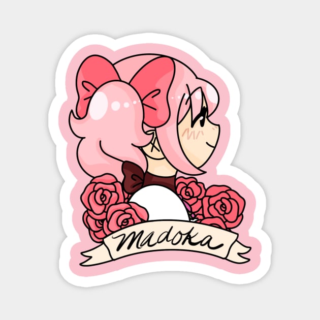 Madoka with roses Magnet by Sakura Witch.co