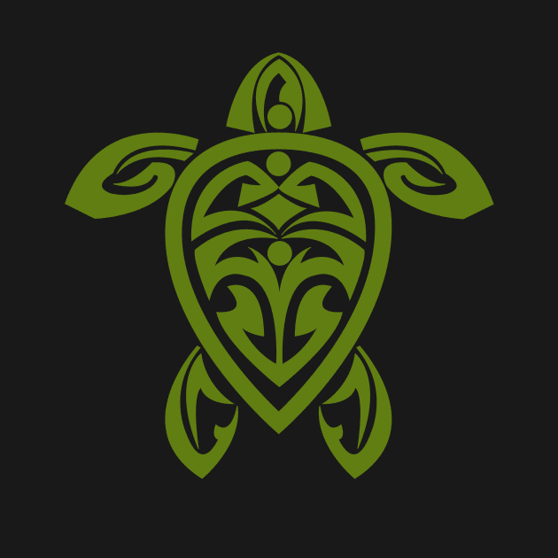 Green Tribal Turtle  / Ho'okipa Maui by srwdesign