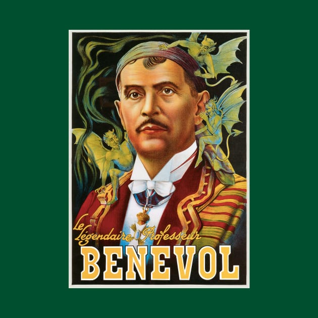 Vintage Magic Poster Art, the Legendary Professor Benevol by MasterpieceCafe