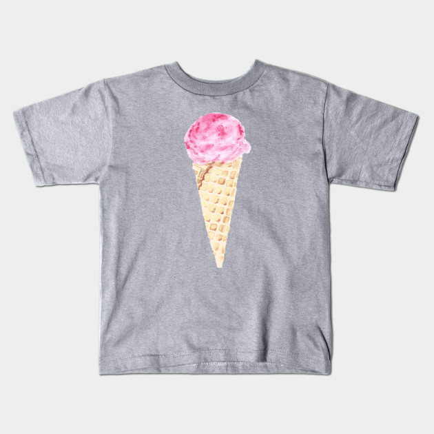 Ice Cream Watercolor Painting Ice Cream Cone Kids T Shirt