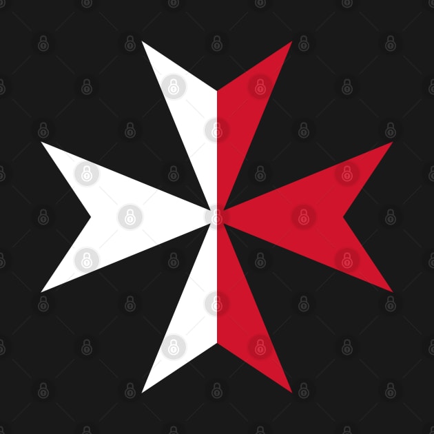 Maltese Cross - White and Red by Justice and Truth