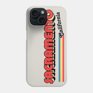 Sacramento, CA \/\/\ Retro Typography Design Phone Case