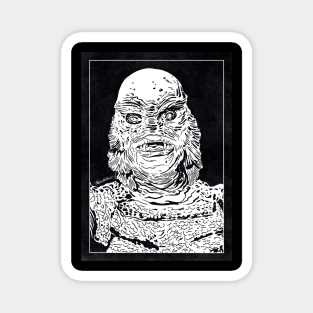 CREATURE FROM THE BLACK LAGOON (Black and White) Magnet