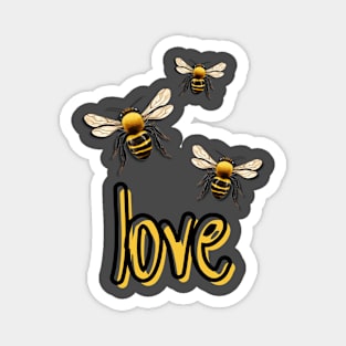 Three Bees | Nature | Love Bees Magnet