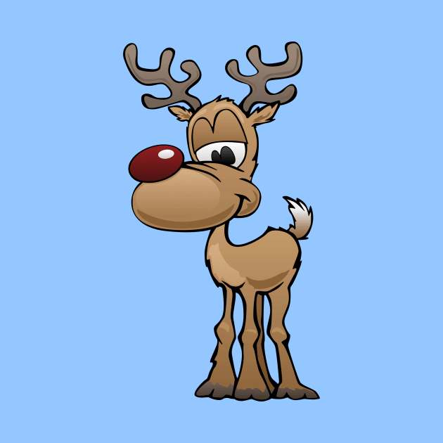 Cute Christmas Reindeer Cartoon by hobrath