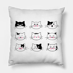 Cat Emotion Cute Cat Face Collection Pillow