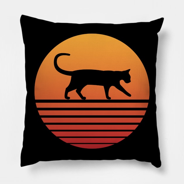 Cat silhouette Pillow by skauff