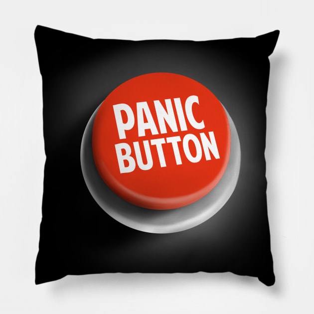 Funny Panic Button - Emergency Red Alert Pillow by BlancaVidal