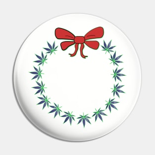 Purple Kush Christmas Wreath Red Bow Pin