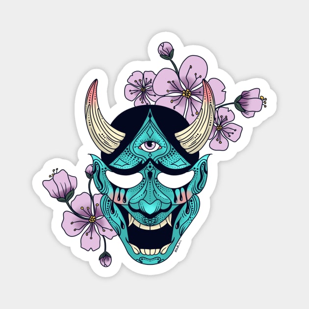 Hannya mask Magnet by Throwin9afit