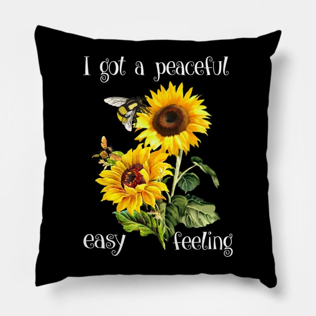 I Got A Peaceful Easy Feeling Pillow by TeeAbe