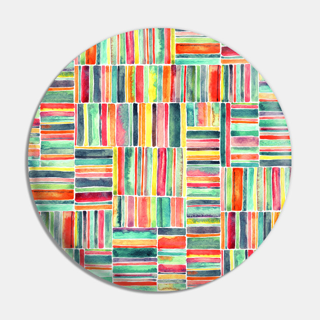 Retro Beach Chair Bright Watercolor Stripes on White