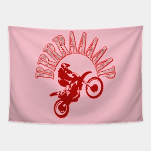 Brrraaaaap Dirtbike Motocross Design In Red Tapestry