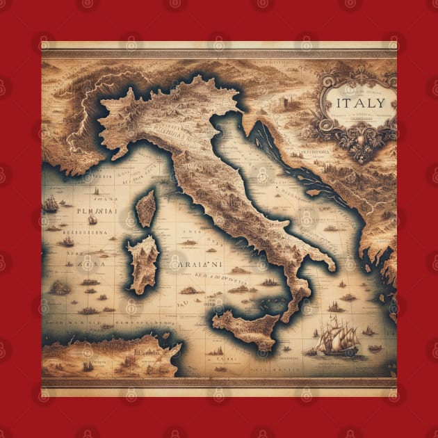 Italy Antique Map by Gear 4 U