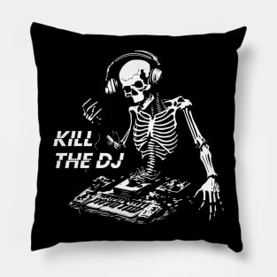 the dj skeleton playing music Pillow