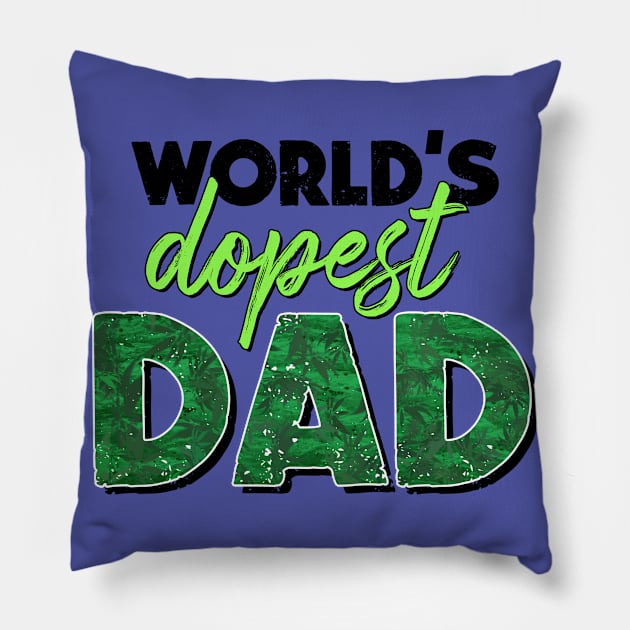 Worlds Dopest Dad Stoner Fathers fathers day gift for husband dad Pillow by KawaiiFoodArt