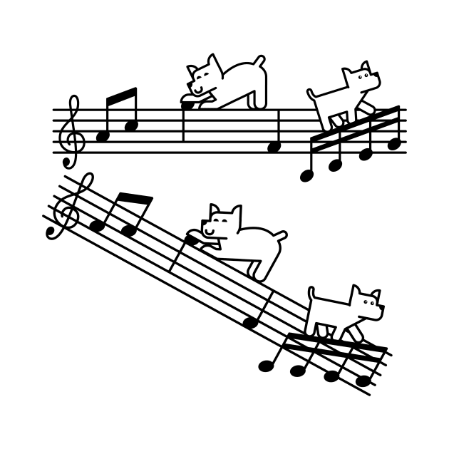 Purfect Dog Music Woof Musical Notation Woofsical by Attapet Original