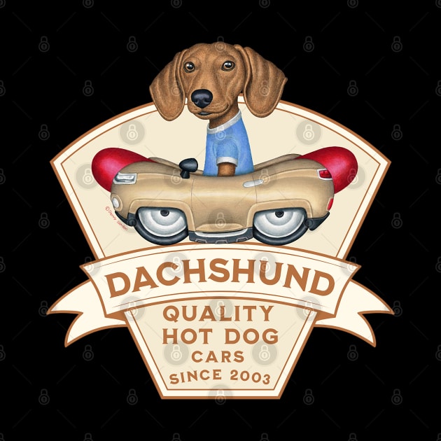 Dachshund Quality Hot Dog Cars by Danny Gordon Art