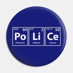 Police (Po-Li-Ce) Periodic Elements Spelling Pin