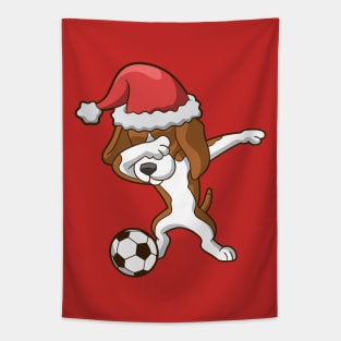 Soccer Dabbing Beagle Santa Claus Christmas Tapestry