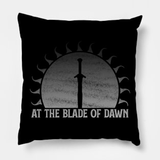 At the Blade of Dawn (Gradient): Fantasy Design Pillow