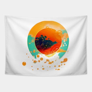 SUNSET BUBBLES, WHITECAPS Tapestry