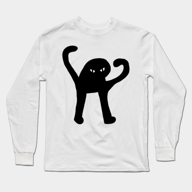 Cursed Cat Angry Cat Meme Long Sleeve T Shirt Teepublic