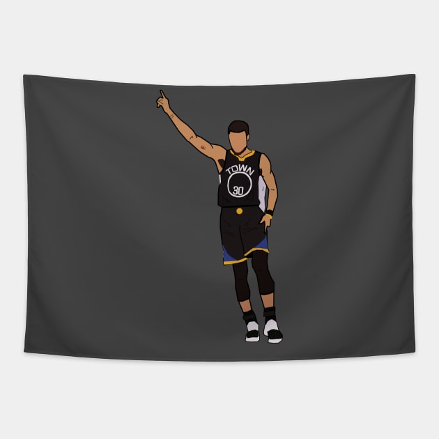 Steph Curry Celebration - Golden State Warriors Tapestry by xavierjfong