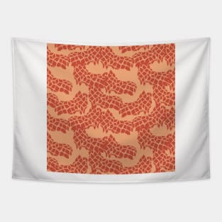 Burnt Orange Animals Neck Abstract Giraffe Burnt Orange Animal Tapestry