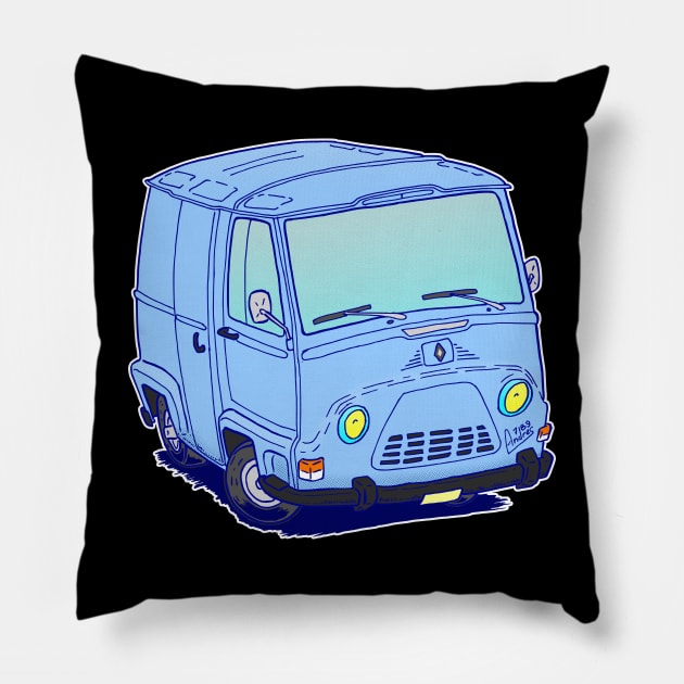 Classic French Renault Estafette van without text Pillow by Andres7B9