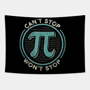 Can't Stop Pi Won't Stop Math Pi Day Funny Maths Club Gift Tapestry