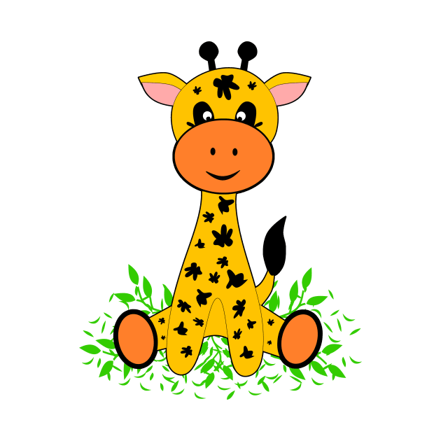 Cute funny baby giraffe for kids by MarionsArt