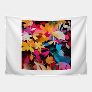 Neon Colored Leaves Tapestry