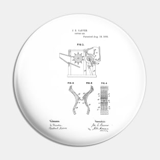 Cotton Gin Vintage Patent Hand Drawing Pin