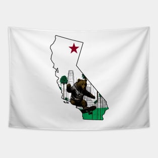 Skateboarding California Bear Tapestry