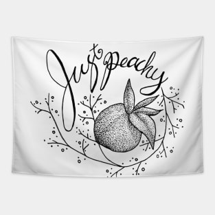 Just Peachy - puns, positive, floral Tapestry