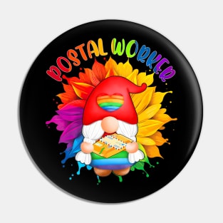 Postal Worker Costume Gnome Proud LGBT Sun Pin