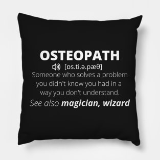 Definition - Osteopatah - black Pillow