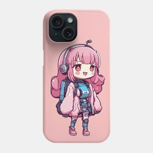 Cute bubblegum robot girl Phone Case