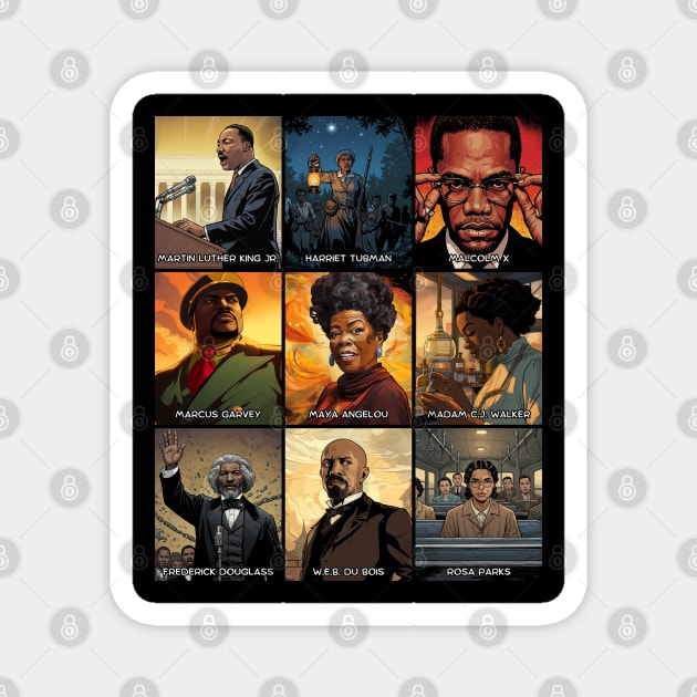 Icons of Black History Magnet by UrbanLifeApparel