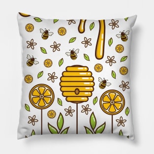 Bee Garden | Lemon | White Pillow